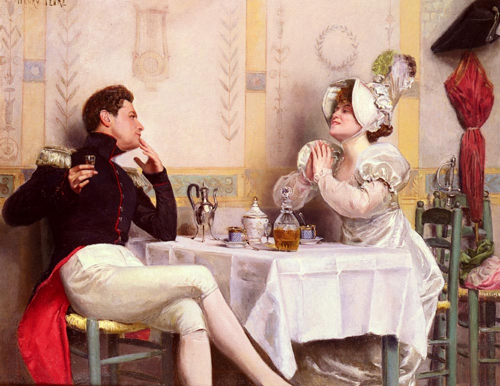 The Surprise by Charles Henry Tenre-Oil Painting