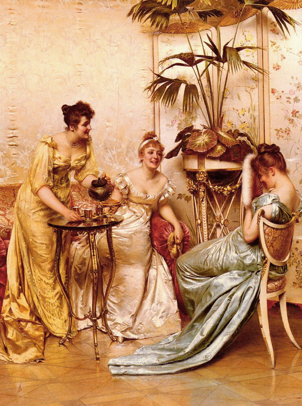 The Tea Party by Frederic Soulacroix-Genre Painting