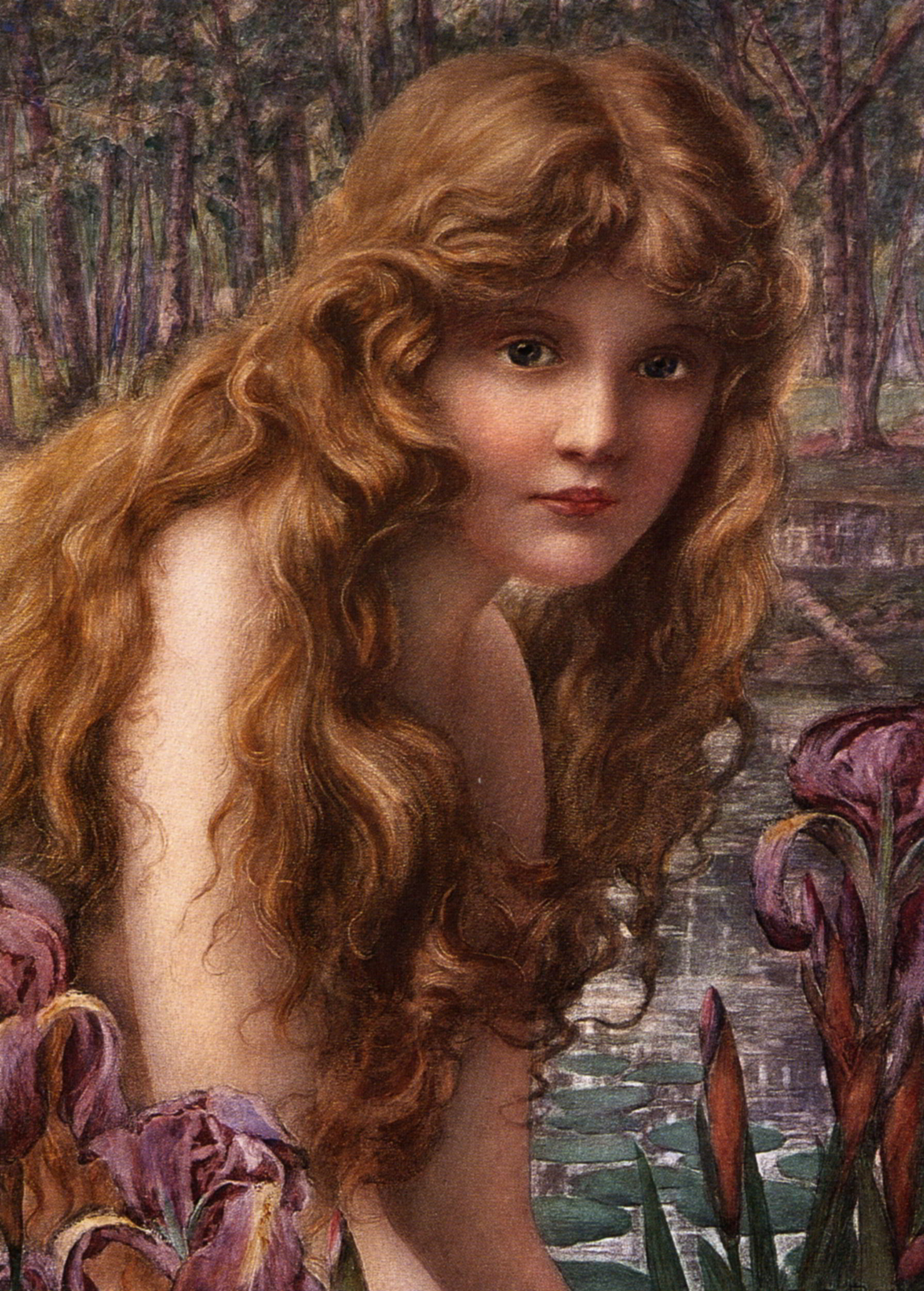 The Water Nymph by Henry Ryland-Watercolour Painting