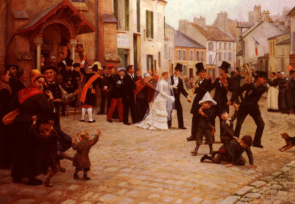 The Wedding by Gabriel Charles Deneux-Genre Painting