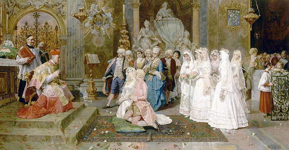 The Wedding by Giulio Rosati -Oil Painting