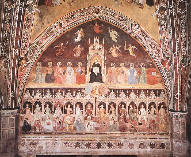 Triumph of St. Thomas and Allegory of the Sciences by Andrea Bonaiuti da Firenze