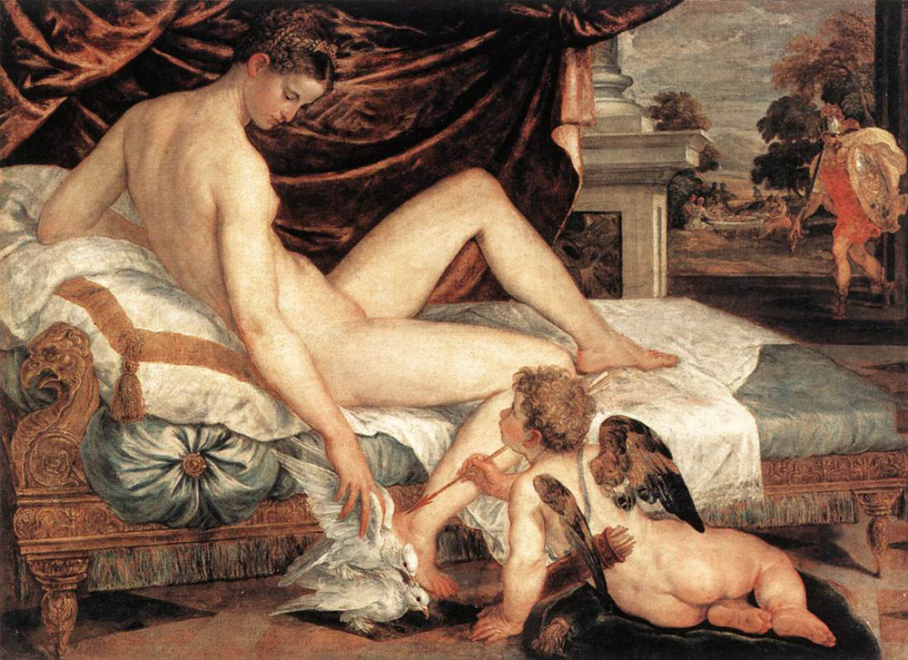 Venus and Cupid by Lambert Sustris-Oil Painting