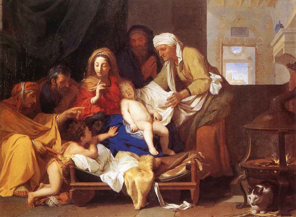Holy Family with the Adoration of the Child by Charles Le Brun