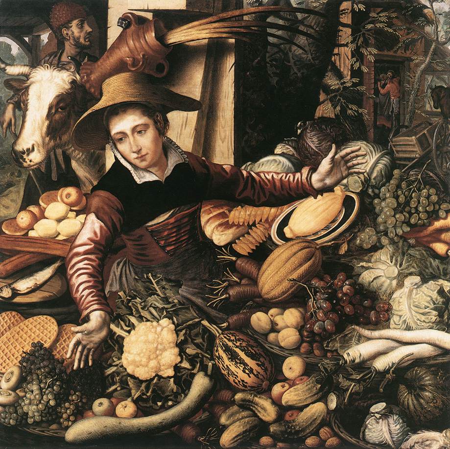 Market Woman with Vegetable Stall by Pieter Aertsen