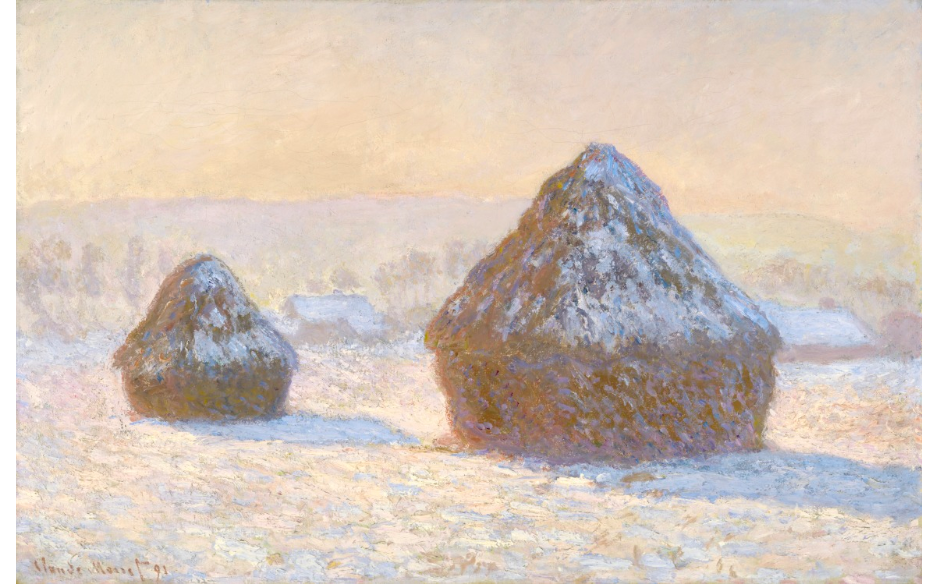 Meules effet de neige le matin by Claude Monet