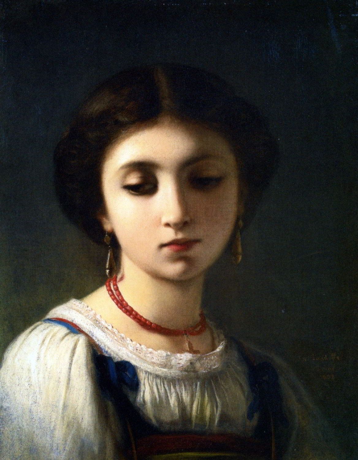 Portrait of a Young Italian Girl by Charles Zacharie Landelle