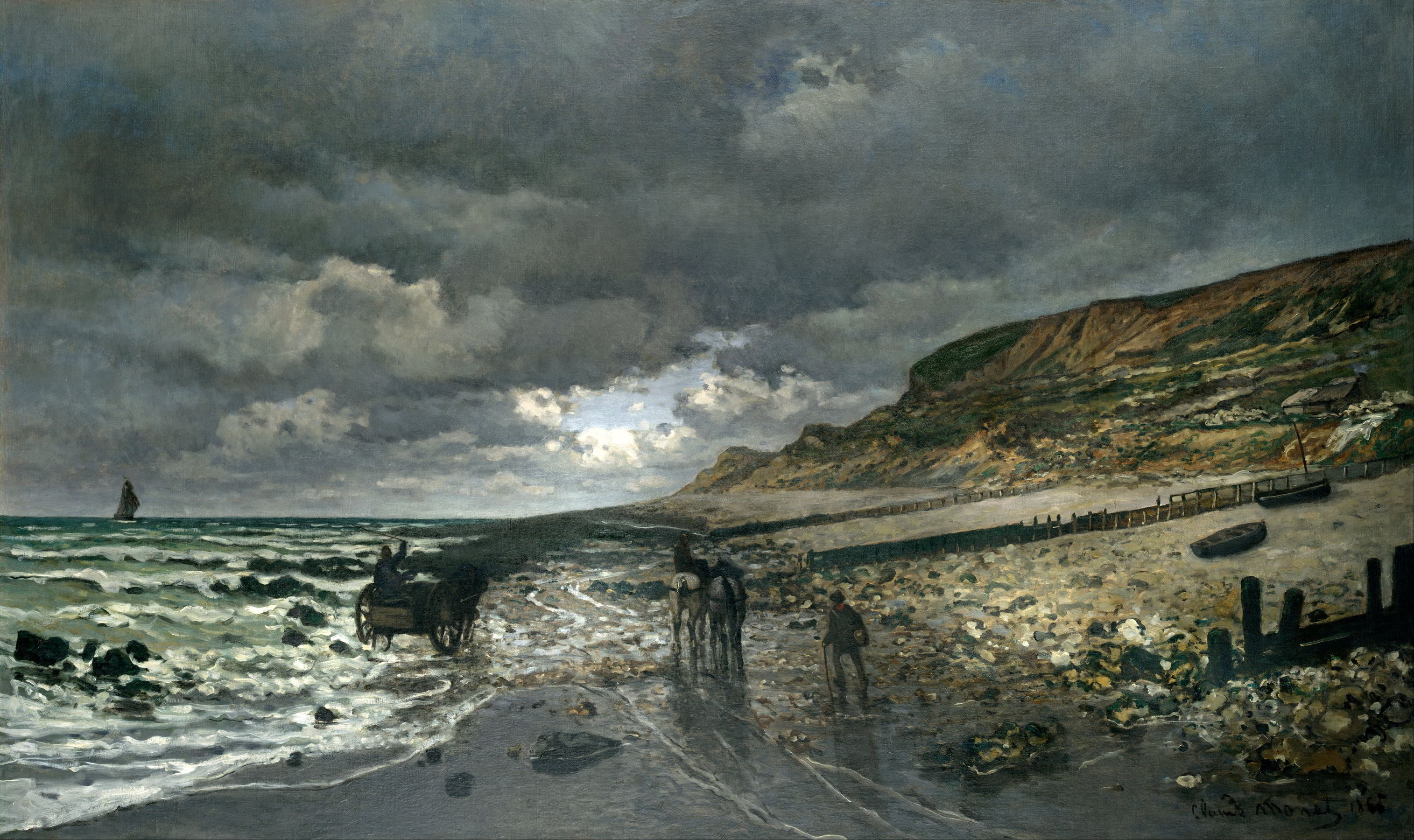 The Headland of the Hève at Low Tide by Claude Monet