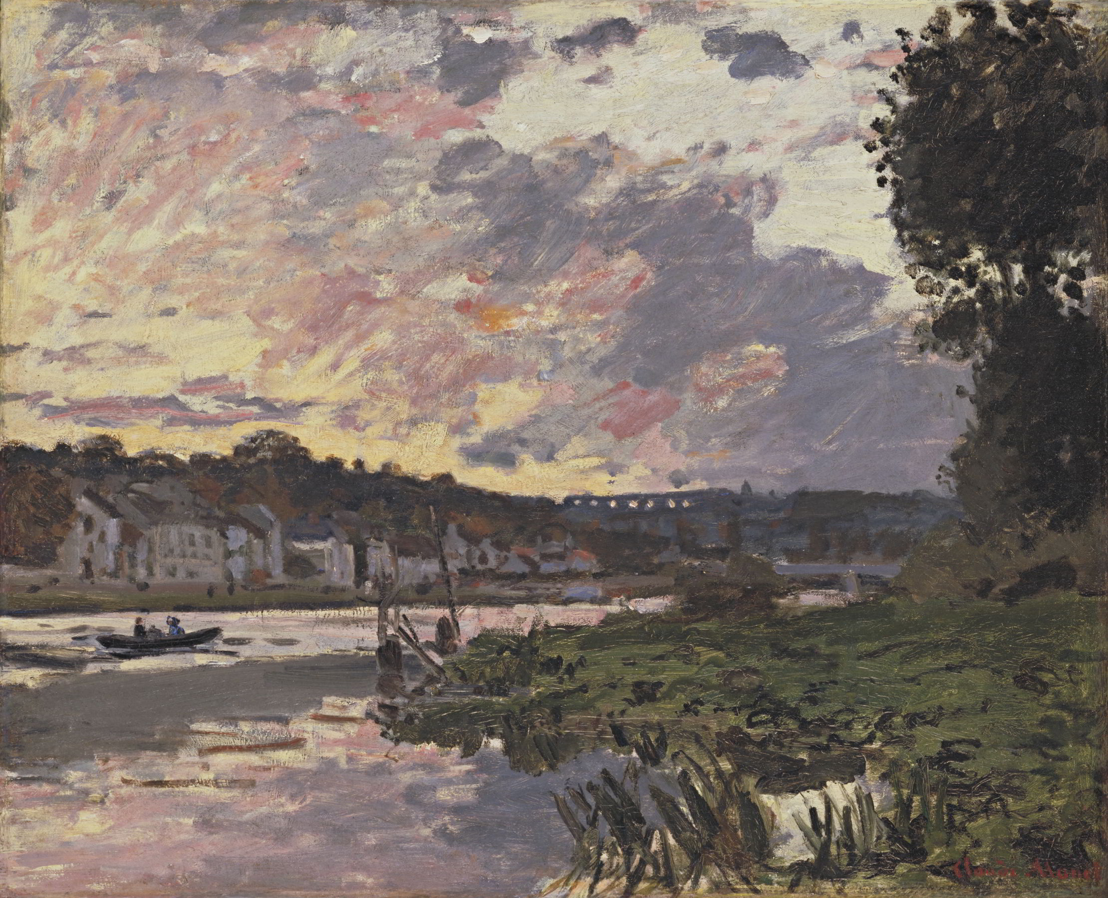 The Seine at Bougival in the Evening by Claude Monet