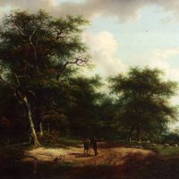 Travellers In An Extensive Landscape by Andreas Schelfhout