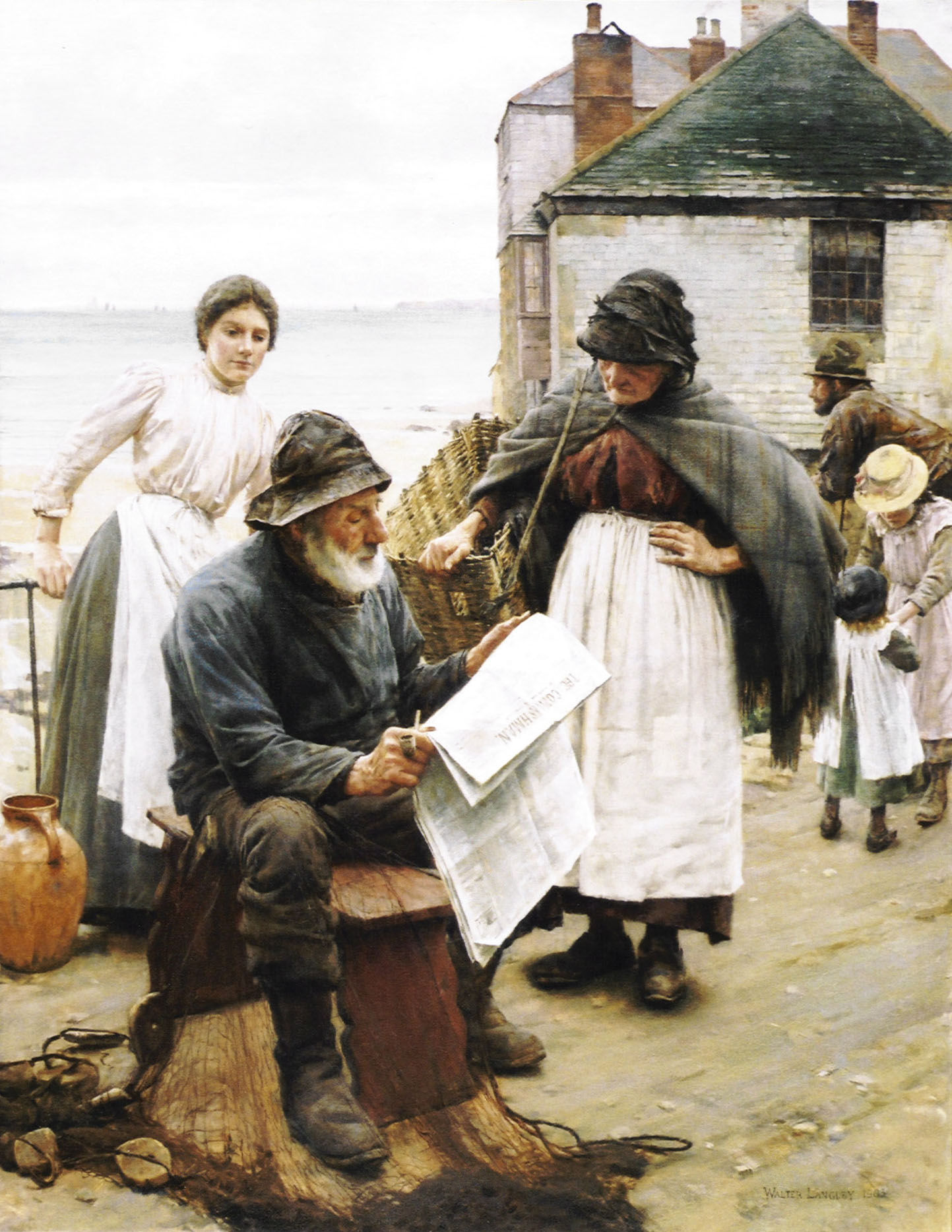 When the Boats are Away by Walter Langley