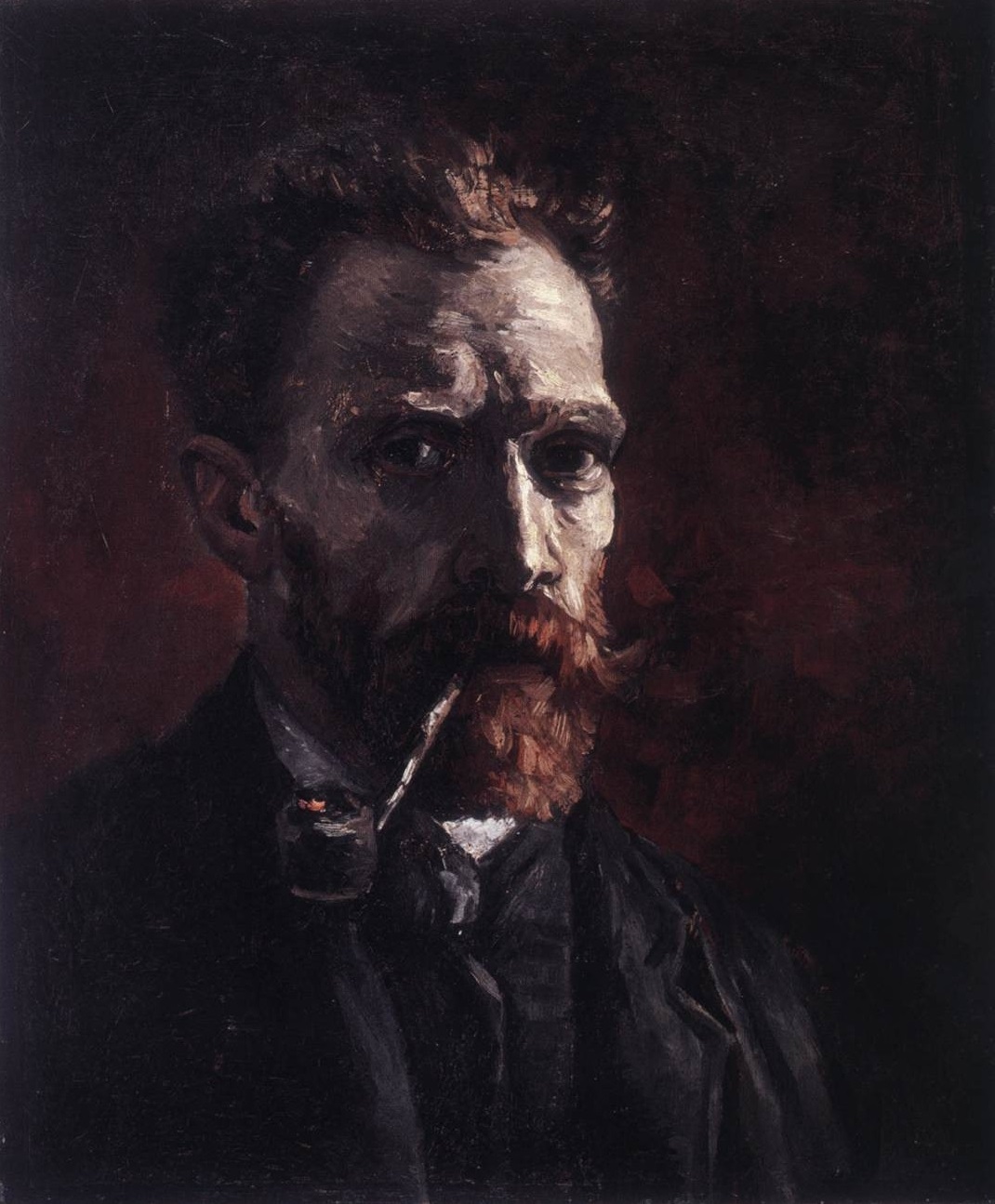 Self-Portrait with Pipe (1) by Vincent Van Gogh