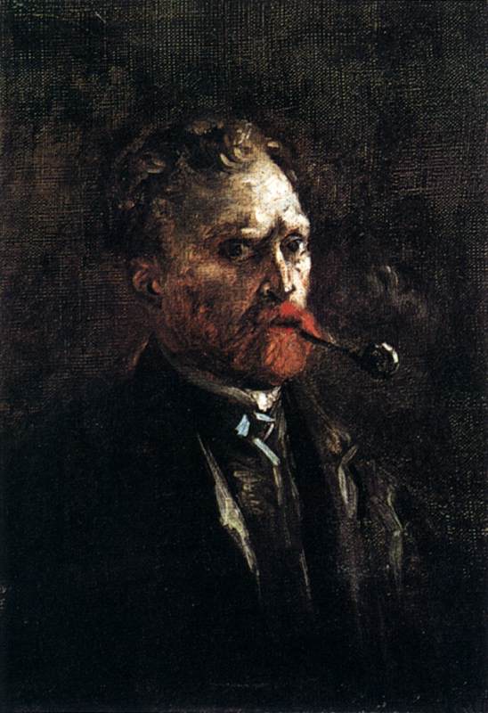 Self-Portrait with Pipe (2) by Vincent Van Gogh