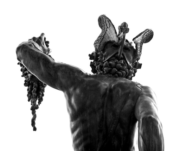 perseus with the head of medusa - the back side
