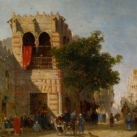 A Busy Street ­Cairo by Narcisse Berchere