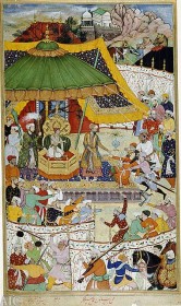 The court of young Akbar by Basavan