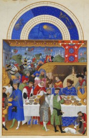 (2) A page from the book of hours, Très Riches Heures illuminated by the brothers.