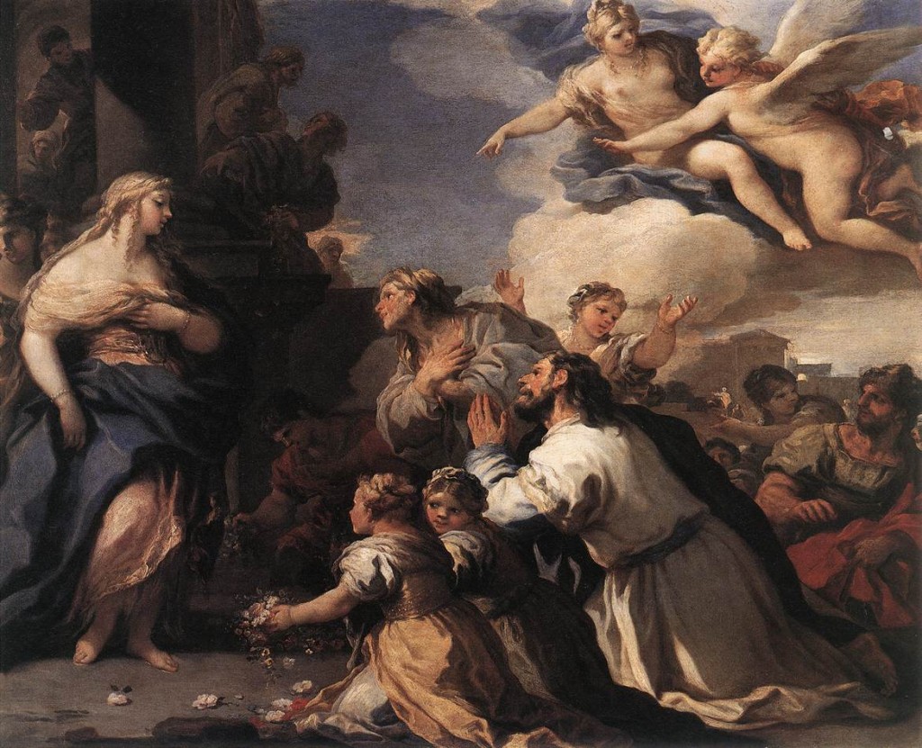 Psyche Honoured by the People by Luca Giordano-Italian Painting