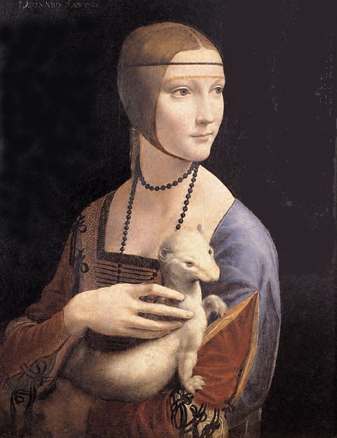 Lady with an Ermine by Leonardo da Vinci - Sfumato Painting