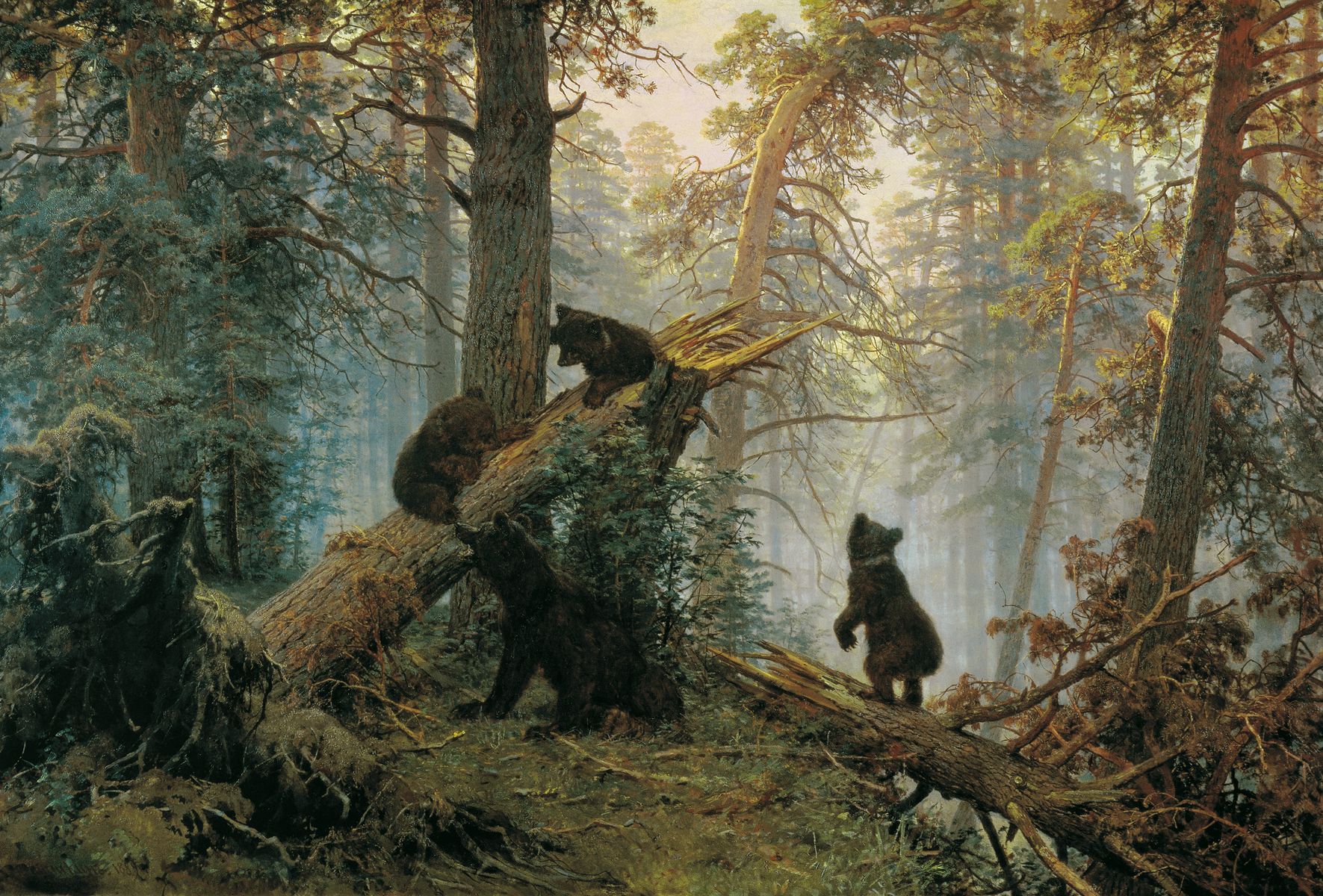 Morning in the Pine­tree Forest by Ivan Shishkin