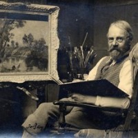 Lamorna Birch in his studio.