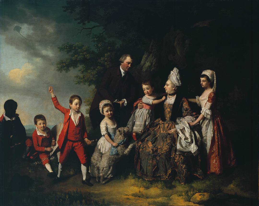 A Family Group in a Landscape circa 1775 by Francis Wheatley 1747-1801
