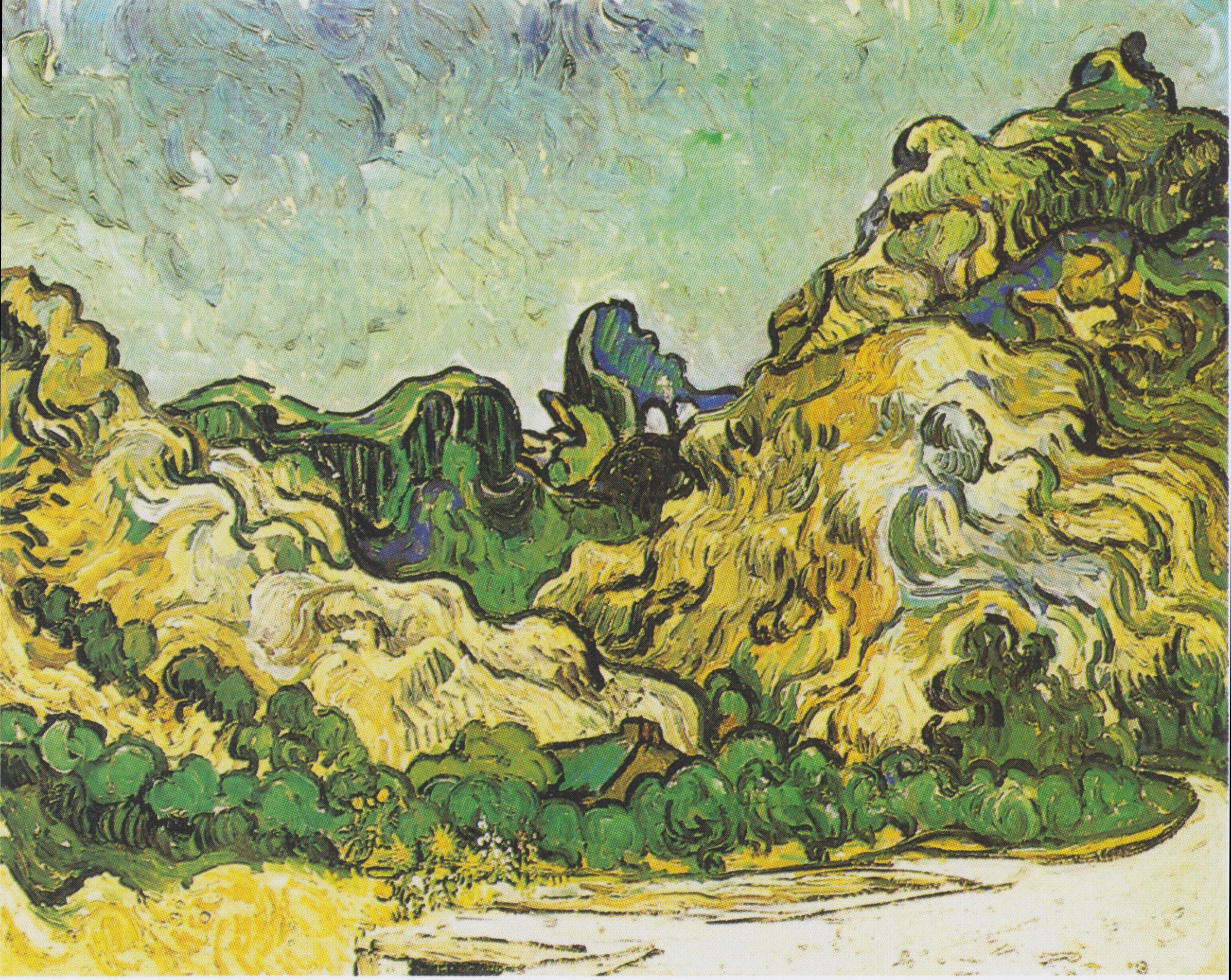 Mountains at Saint Remy by Vincent van Gogh-Oil Painting