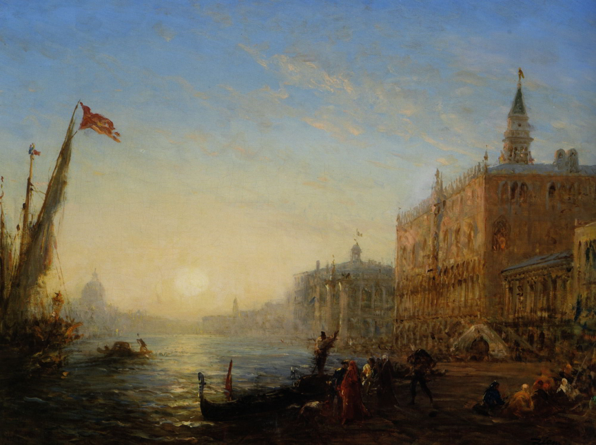 Sur le quai des Esclavons Venise by Felix Ziem