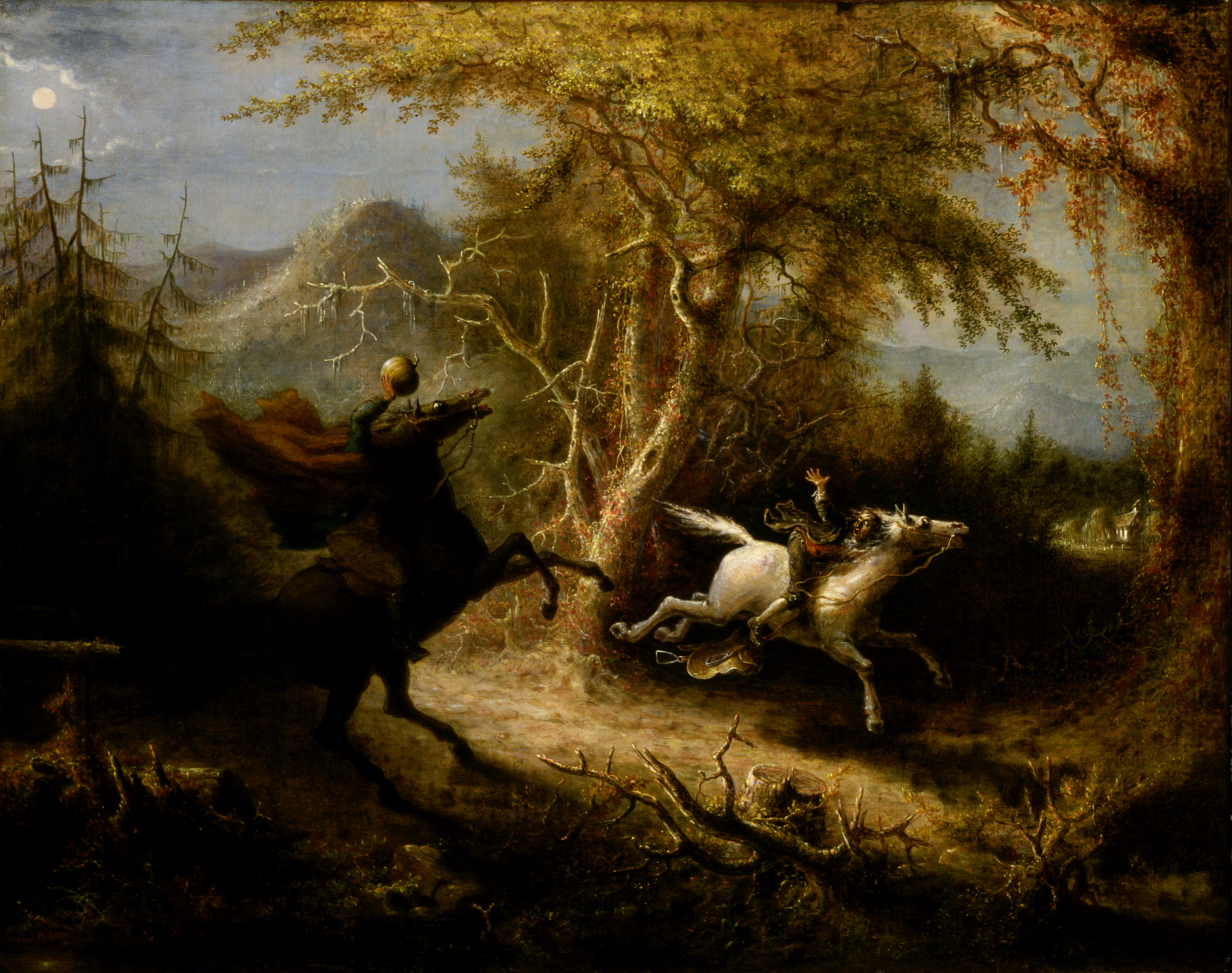 The Headless Horseman Pursuing Ichabod Crane by John Quidor_mini