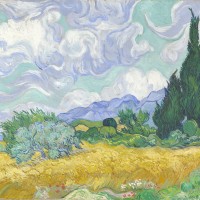 Wheat Fields with Cypresses by Vincent Van Gogh (London Version)