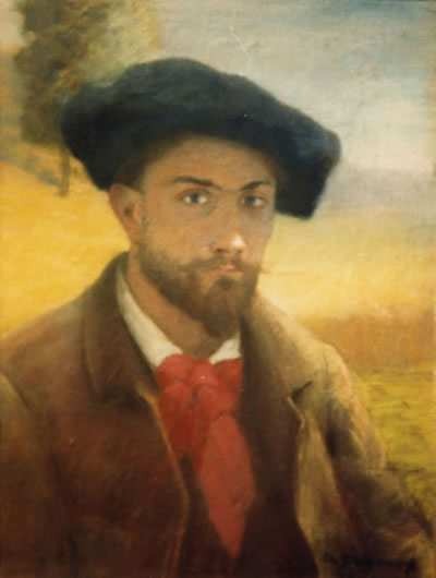 Selfportrait by Albert Marie Adolphe Dagnaux-Portrait Painting