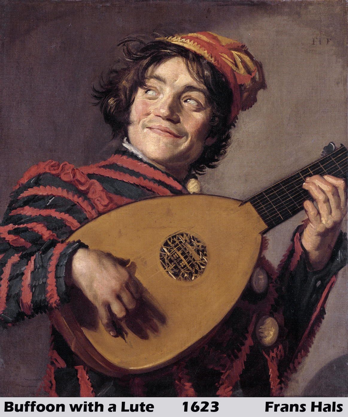 Buffoon with a Lute by Frans Hals