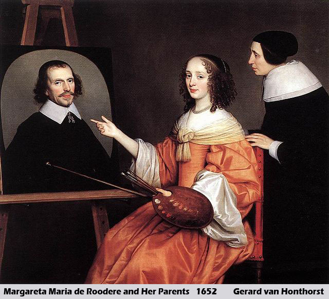 Margareta Maria de Roodere and Her Parents by Gerrit van Honthorst