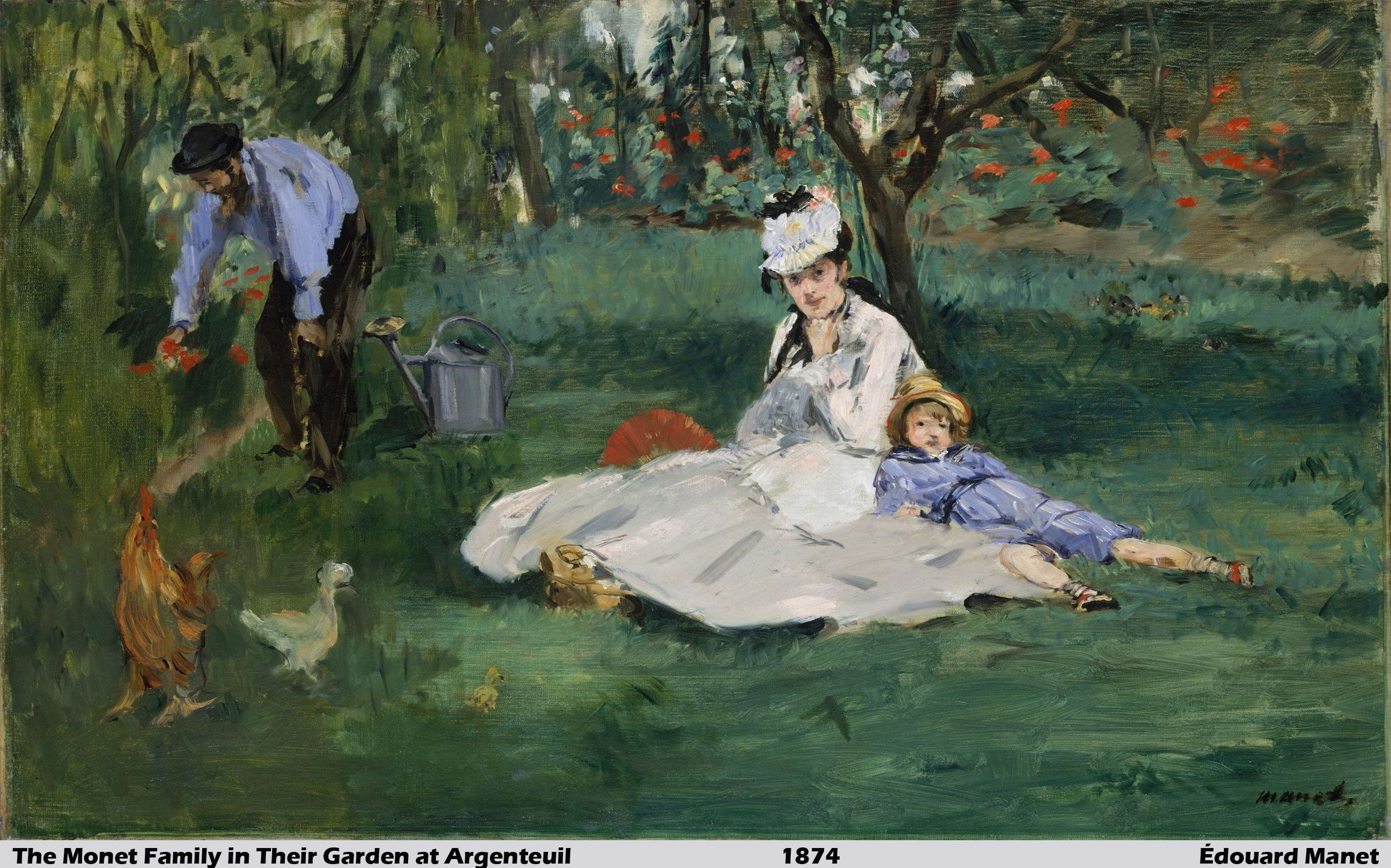The Monet Family in Their Garden at Argenteuil by Édouard Manet