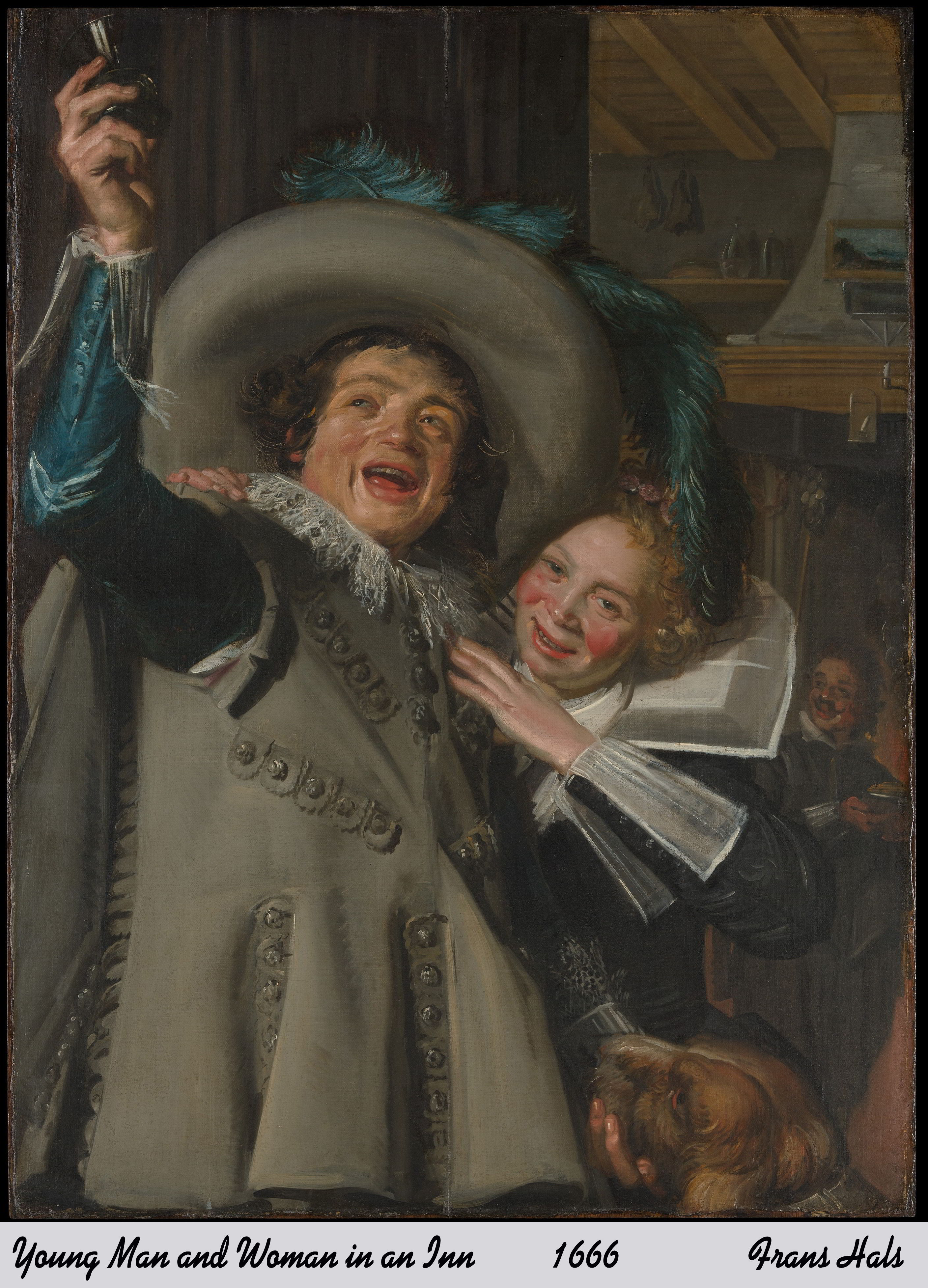 Young Man and Woman in an Inn by Frans Hals copy