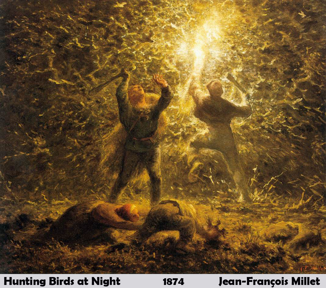 Hunting Birds at Night by Jean-François Millet