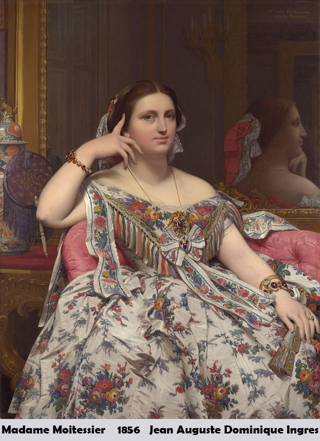 Madame Moitessier by Jean Auguste Dominique Ingres-Portrait Painting
