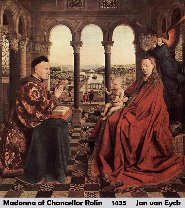 Madonna of Chancellor Rolin by Jan van Eyck-History Painting