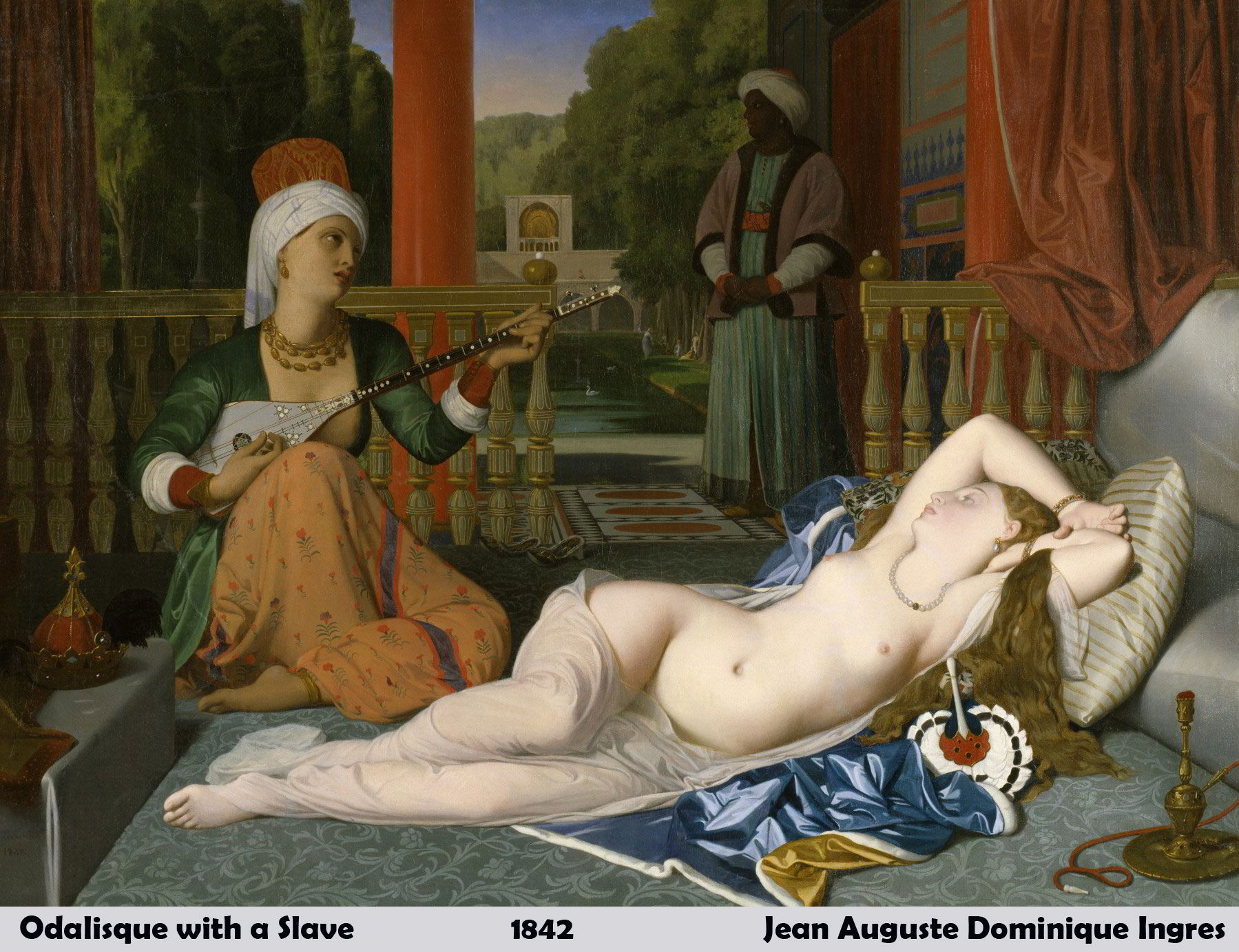 Odalisque with a Slave by Jean Auguste Dominique Ingres-History Painting