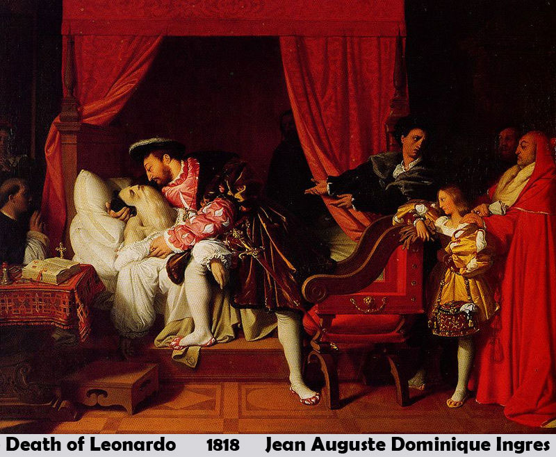 The Death of Leonardo by Jean Auguste Dominique Ingres-Oil Painting