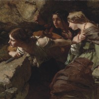 Courage, Anxiety, and Despair Watching the Battle by James Sant