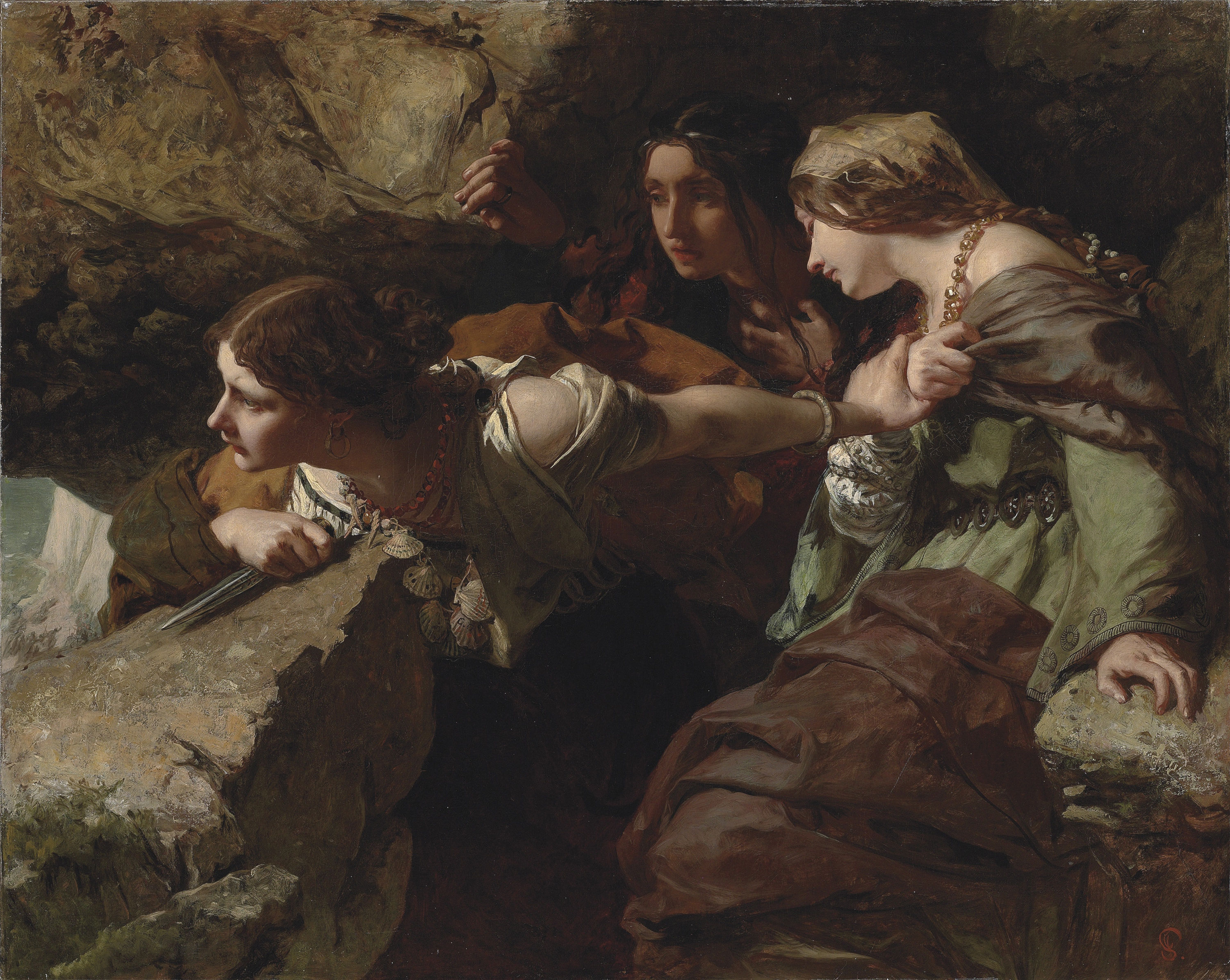 Courage Anxiety and Despair Watching the Battle by James Sant