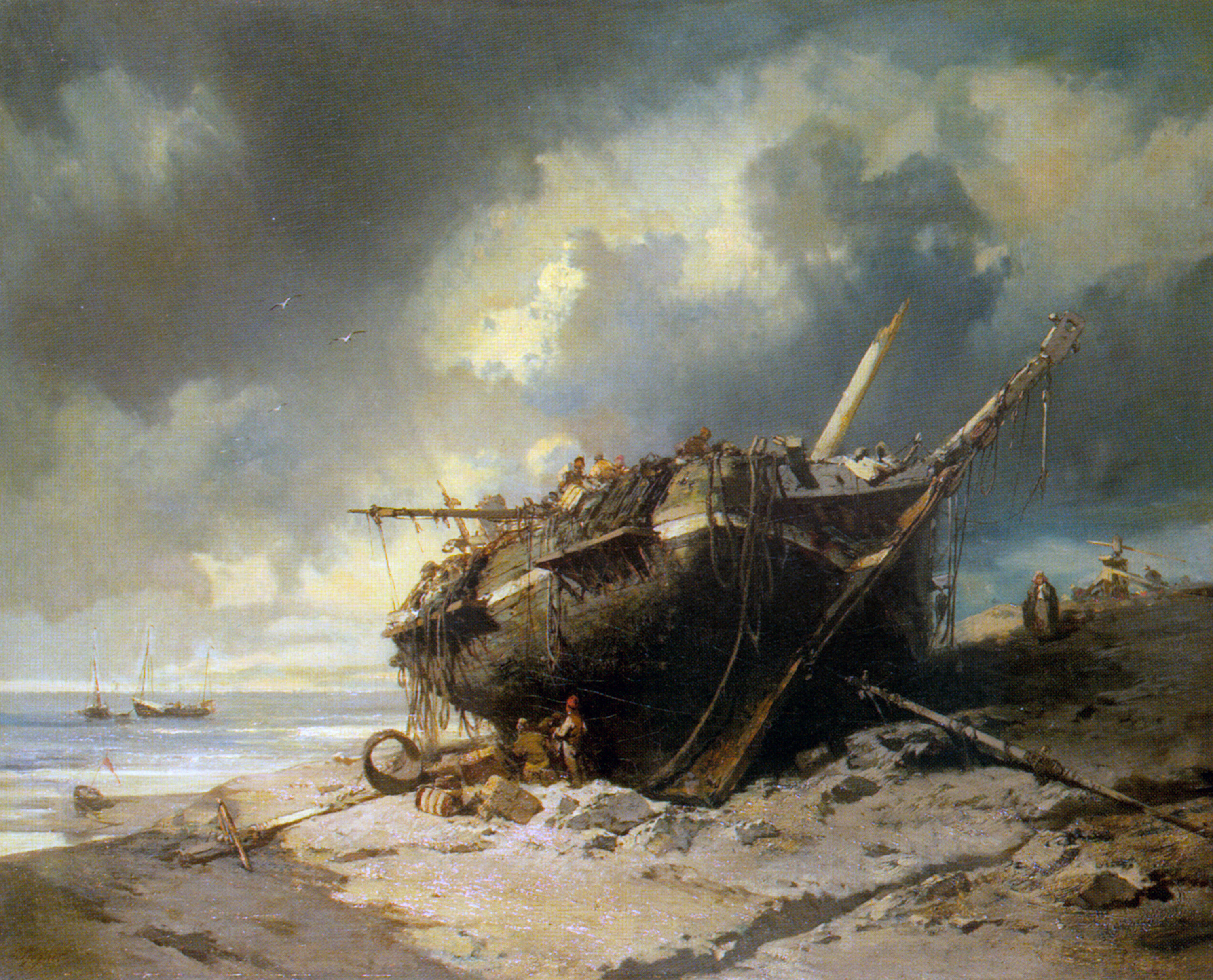 Dismantling a Beached Shipwreck by Charles Hoguet