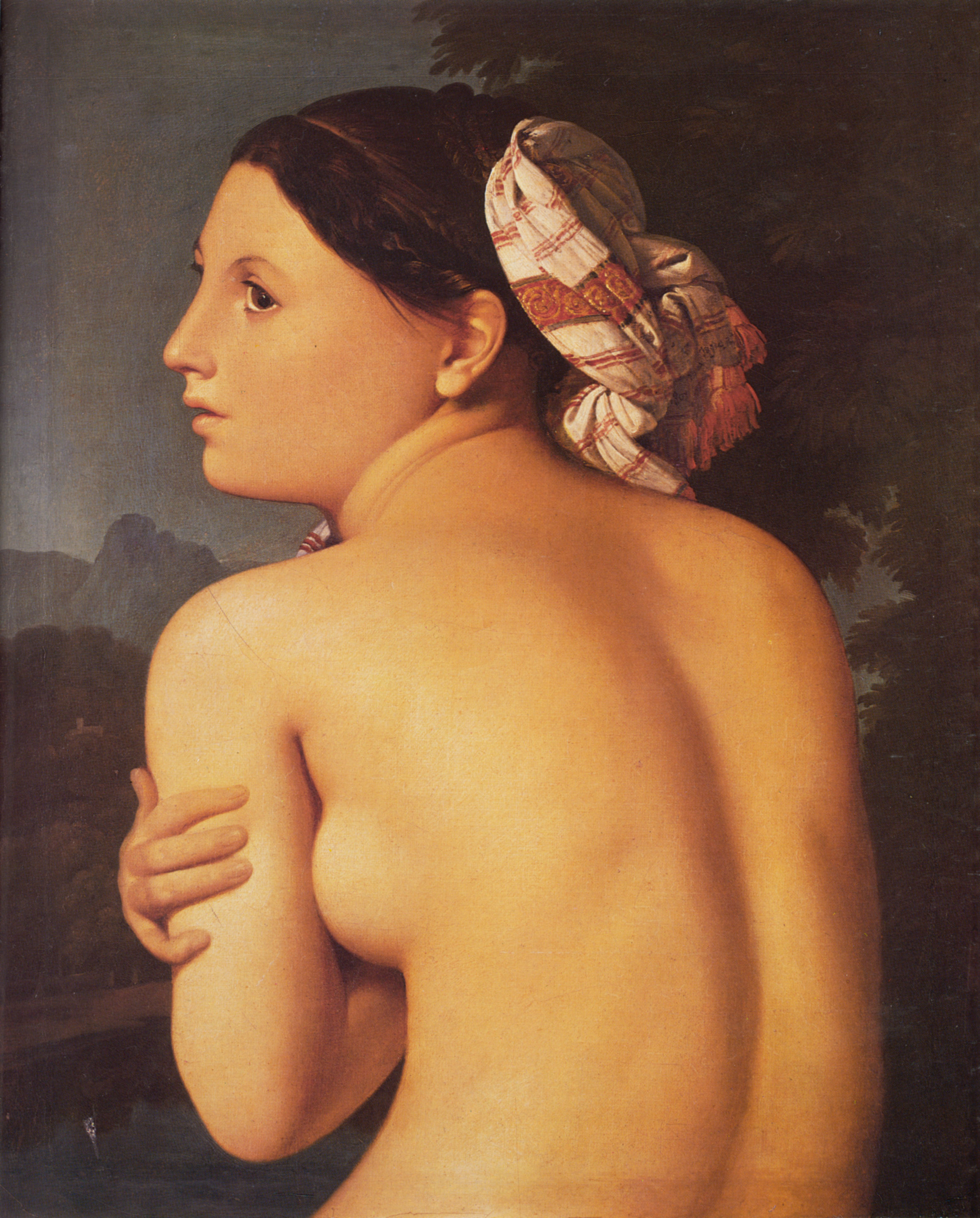 Half figure of a Bather by Jean Auguste Dominique Ingres
