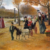 La promenade au Champs Elysees by Joaquin Pallares Y Allustante
