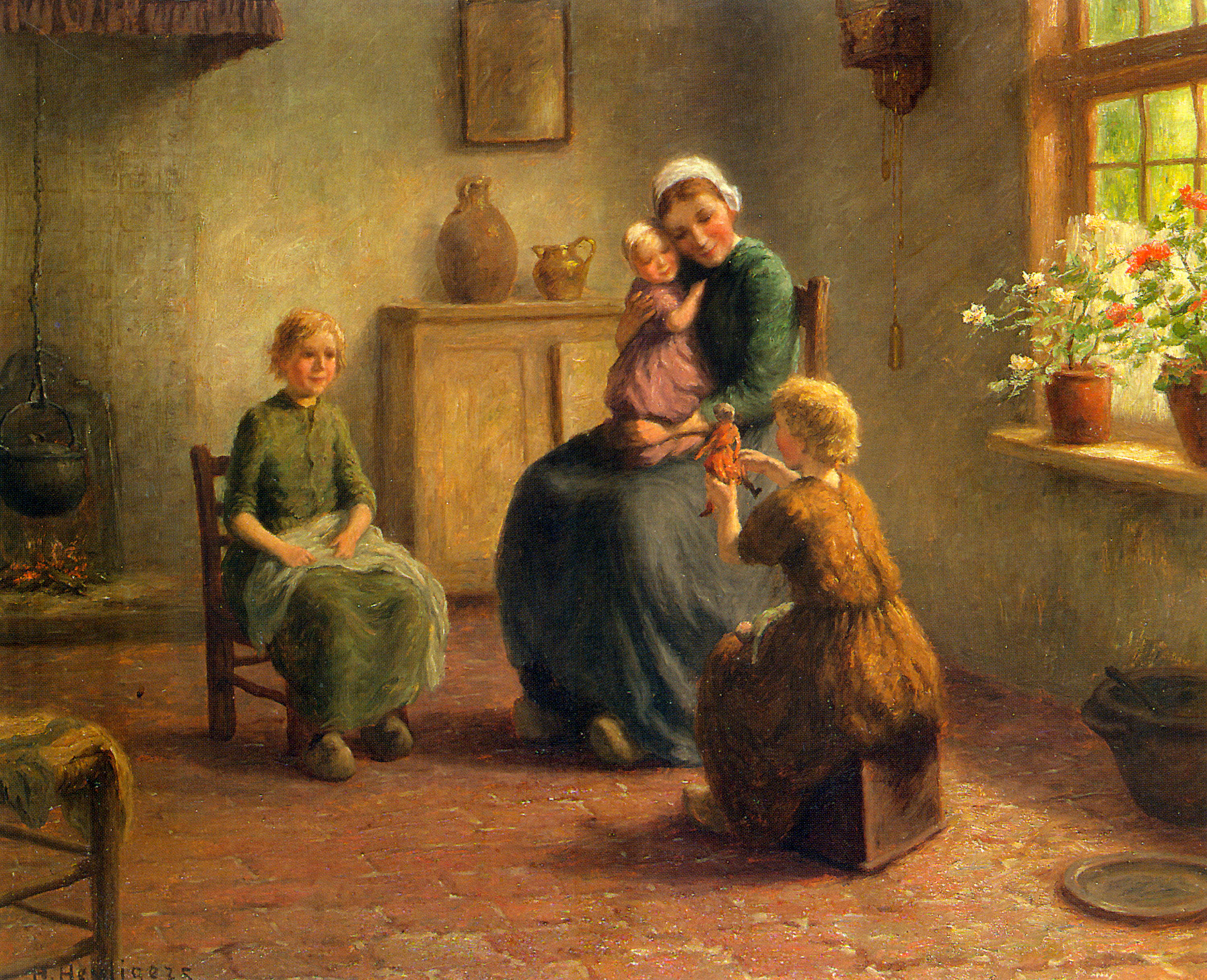 A Happy Family by Hendrik Heyligers