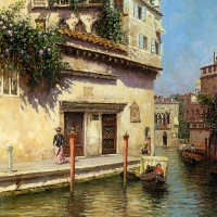 A Venetian Backwater by Rubens Santoro