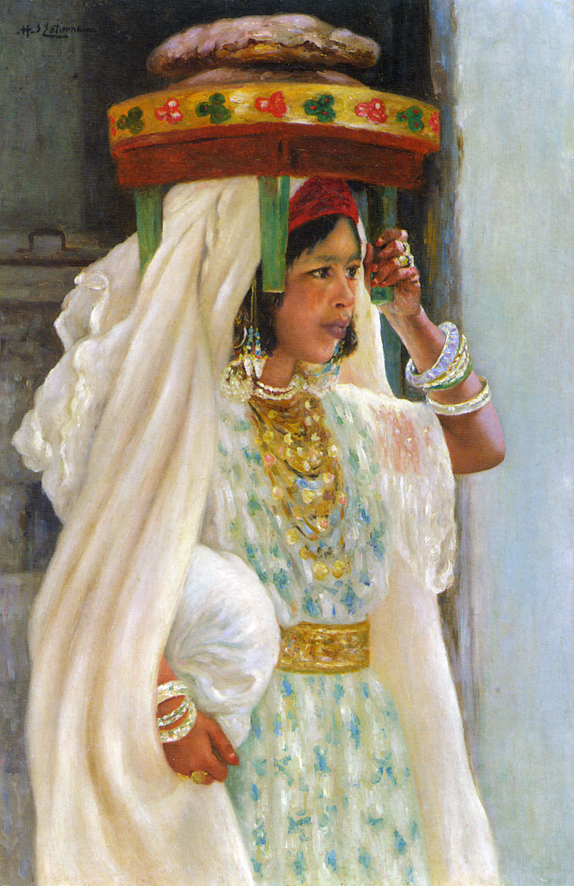 An Arab Girl Carrying Bread by Henry d Estienne