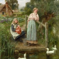 At the Duck Pond by Henry John Yeend King
