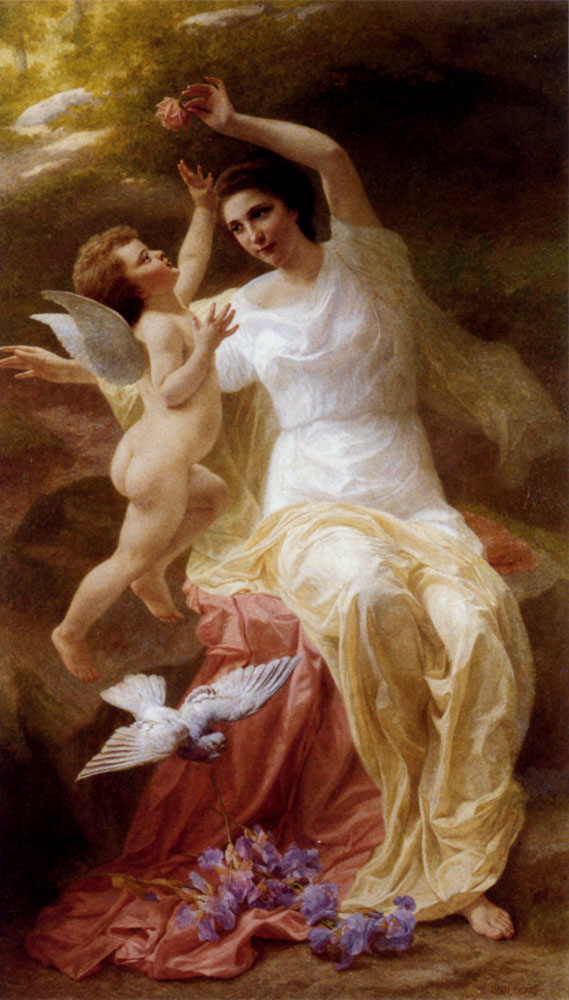 Venus And Cupid by Theophile Blanchard